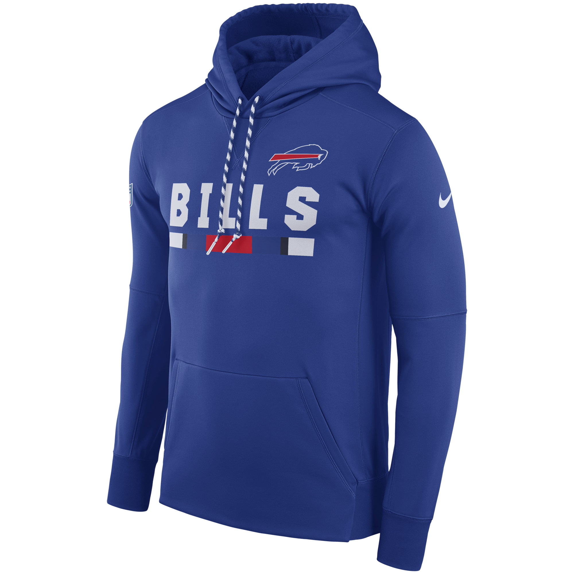 NFL Men Buffalo Bills Nike Royal Sideline ThermaFit Performance PO Hoodie